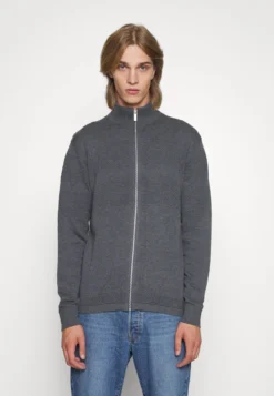 Selected HommeSLHMAINE CARDIGAN - Kofta - Dark Grey Melange