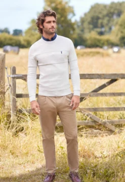 NextMOCK - Stickad Tröja - Light Grey Textured