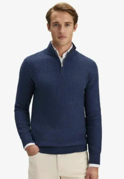 John HenricMED DRAGKEDJA - Stickad Tröja - Blue