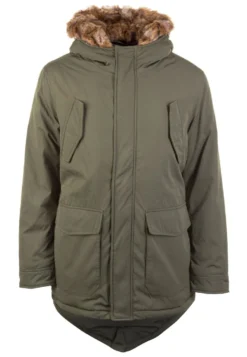 Urban ClassicsFAKE FUR HOODED - Vinterkappa /-rock - Darkolive