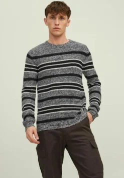 Jack & JonesJCOONO CREW NECK - Stickad Tröja - White