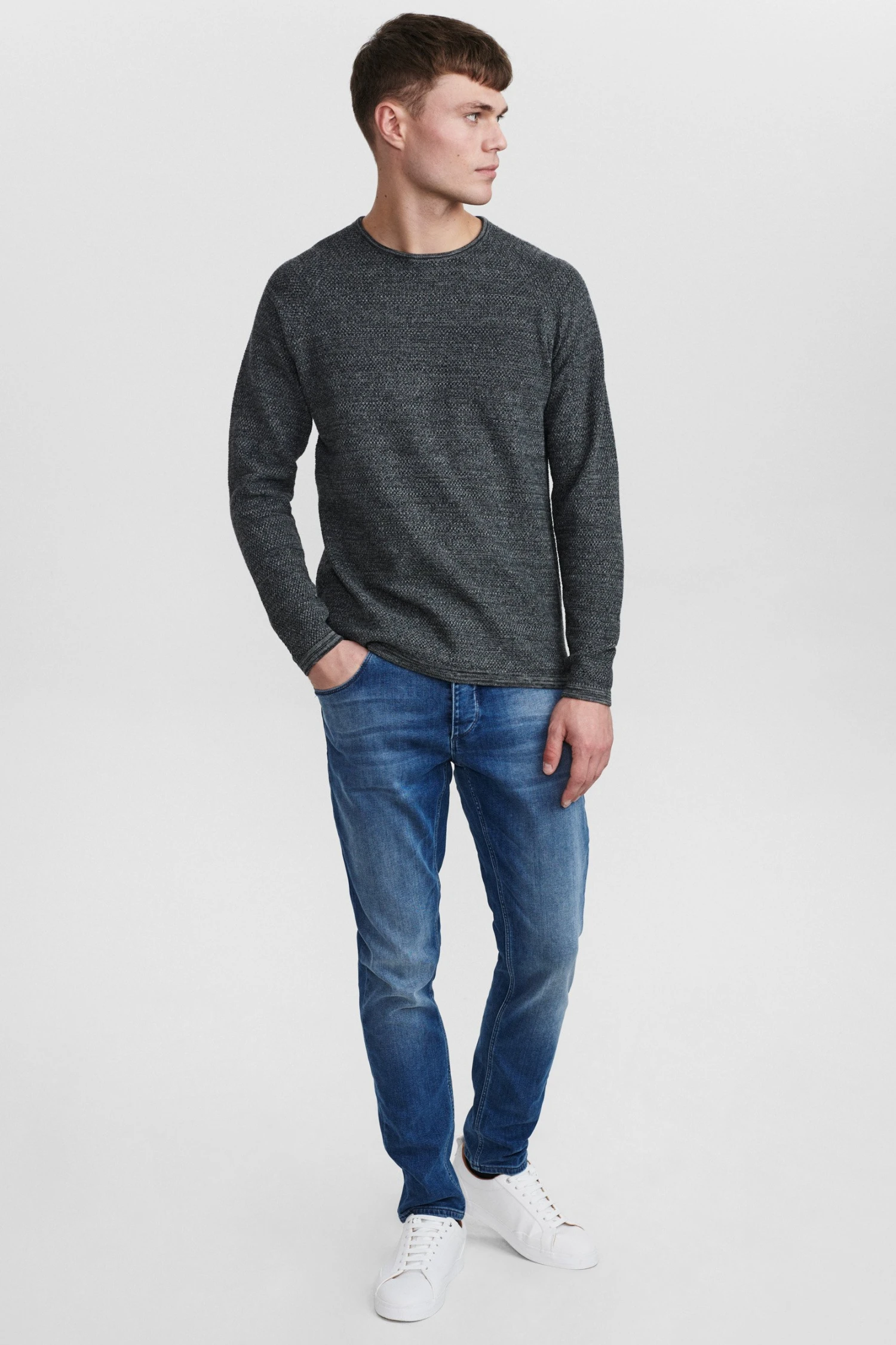 GabbaLAMP O NECK - Stickad Tröja - Dark Grey Melange - Bild 2