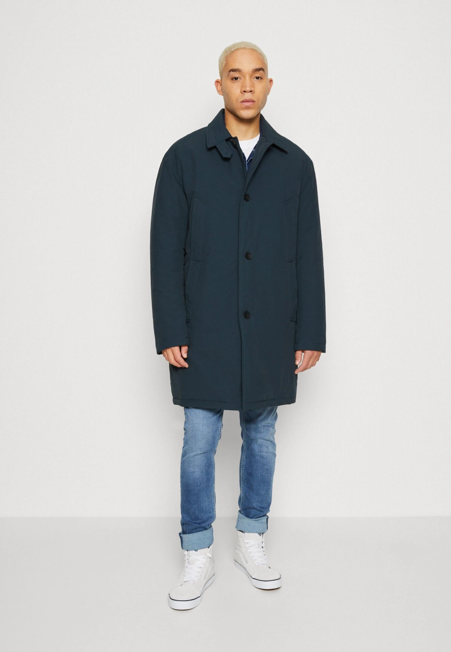 EspritLONGMAC - Trenchcoat - Petrol Blue