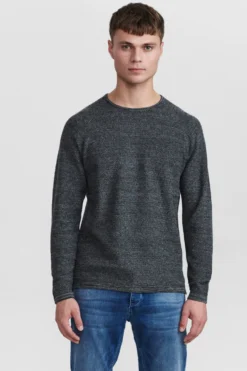 GabbaLAMP O NECK - Stickad Tröja - Dark Grey Melange