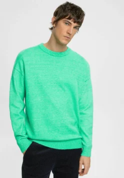 EspritMIT RUNDHALSAUSSCHNITT - Stickad Tröja - Light Green