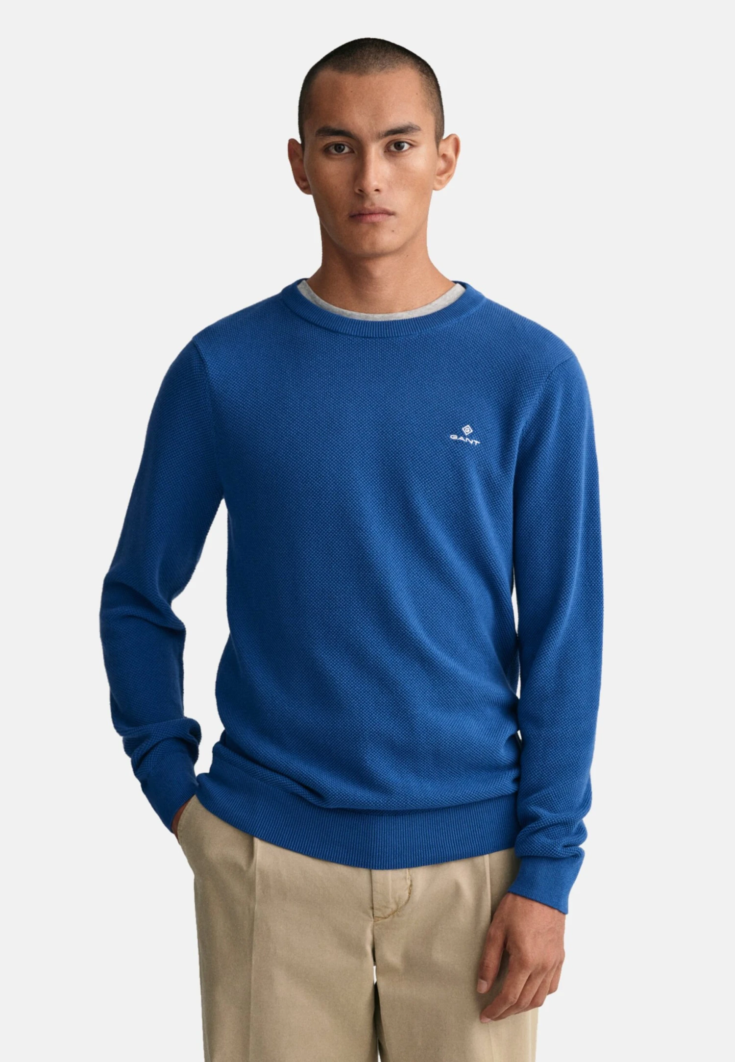 GANTCREW - Stickad Tröja - Lake Blue